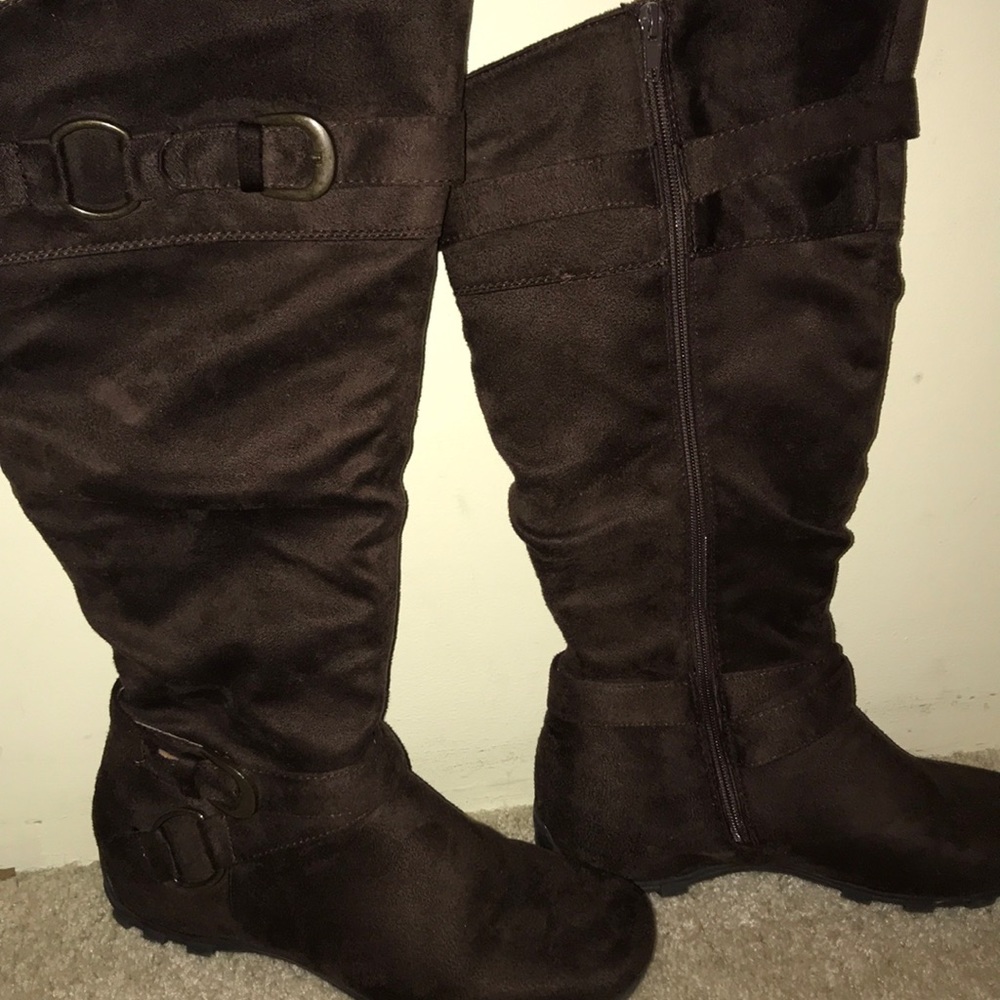 ‼️BOGO Calf height brown buckle boots, Rue 21